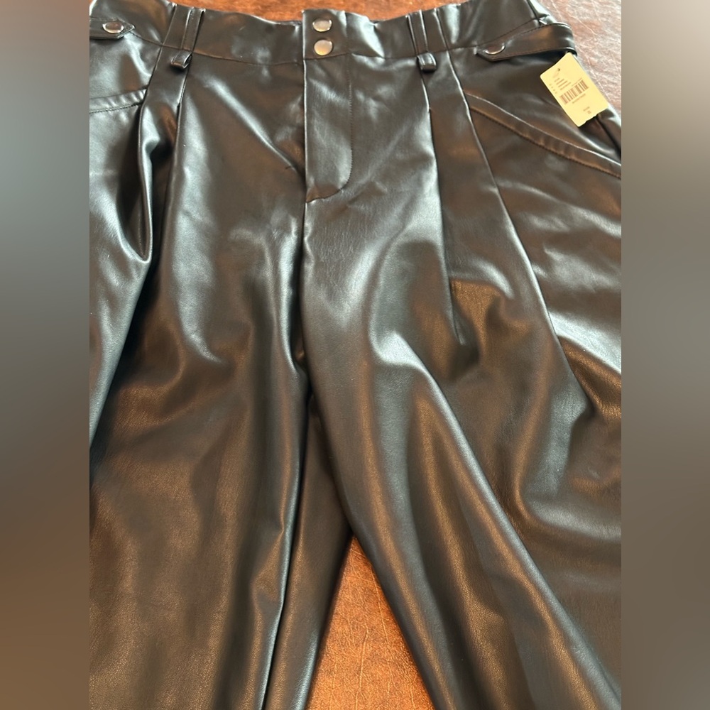 Faux Black leather pants size 8
